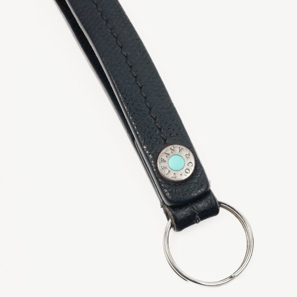 Tiffany & Co. Black Leather Snap Loop Keychain - Picture 1 of 3